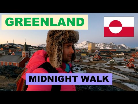 Still light at midnight? Midnight walk in Nuuk, GREENLAND
