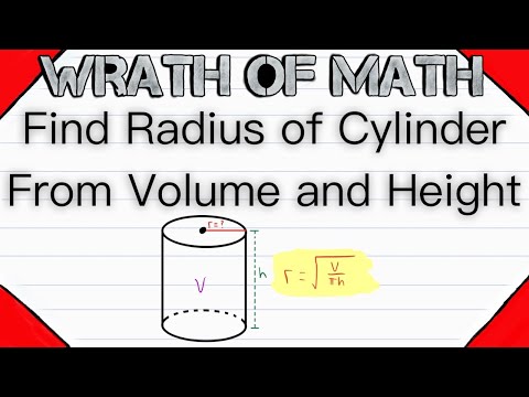 Find Radius of a Cylinder from Volume and Height | Geometry