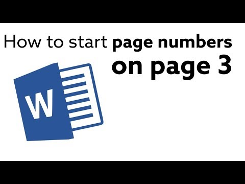 Microsoft Word - How to start page numbers on page 3?