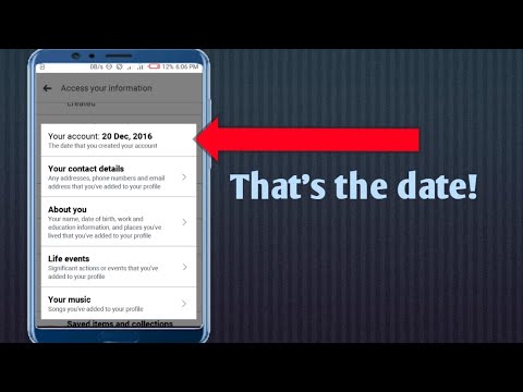 How to find Facebook Account Created Date
