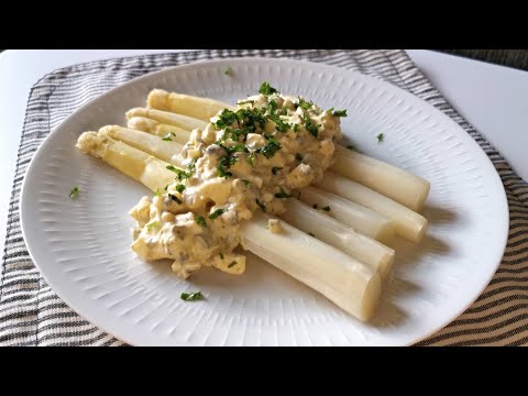 Hvide asparges m. æggesauce / Blancherede hvide asparges m. lækker sauce - Opskrift # 276